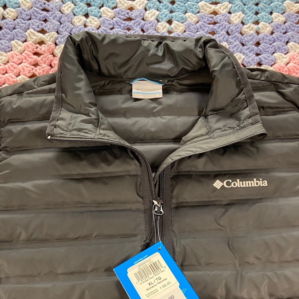 New nwt womens Columbia black xl Quilted feather Down Vest sleeveless jacket - Picture 5 of 12